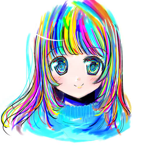 虹色のイラスト