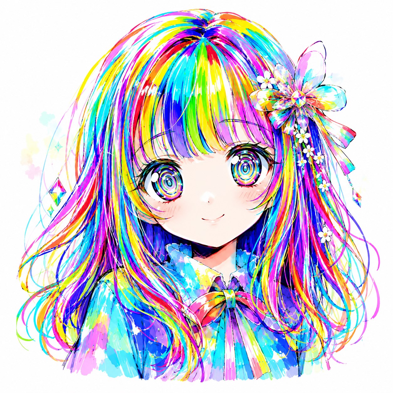 虹色のイラスト